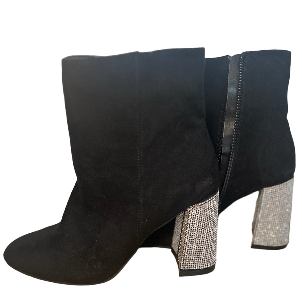 Velvet Rhinestone Booties - Picture 1 of 2
